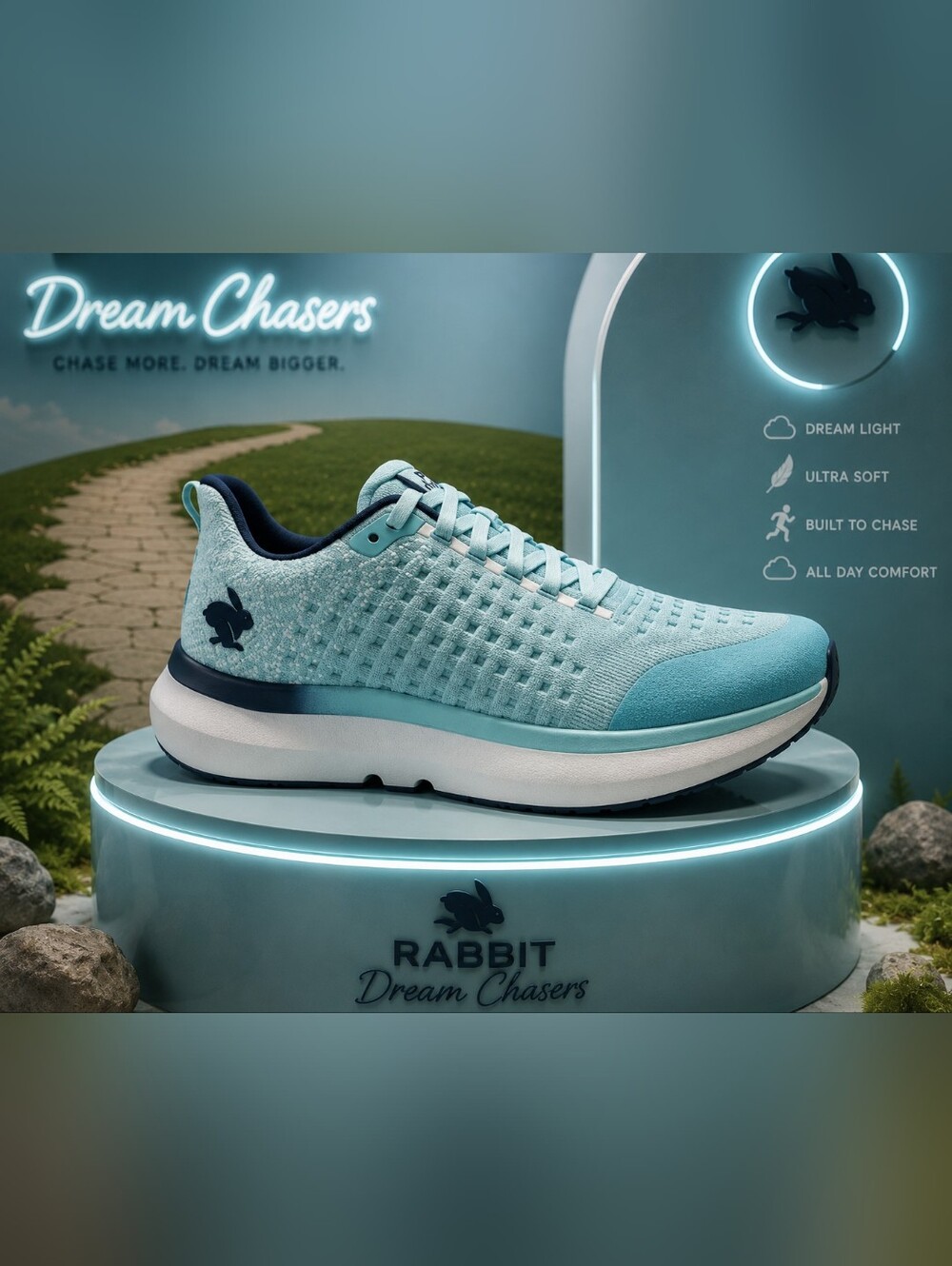 Mens Rabbit 'Dream Chaser' Sneaker Blue Glow Sz 10.5